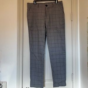 Plaid Slacks | Golf Pant | Vacation Pants | Grey Plaid - 32”W Mens